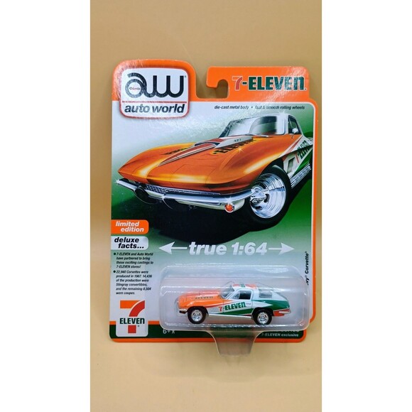 2023 AW Auto World 711 Seven Eleven 1967 Chevy Corvette Car Die cast Limited - Picture 1 of 6